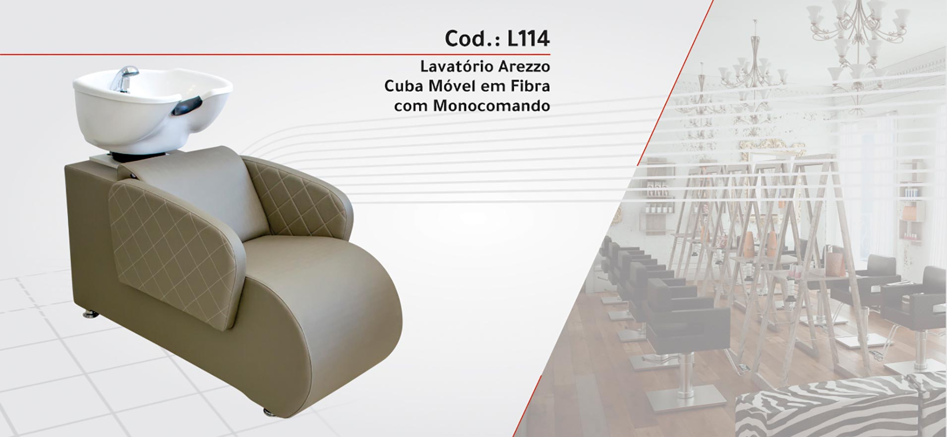L114 – Lavatório Arezzo Monocomando – Cuba Fibra