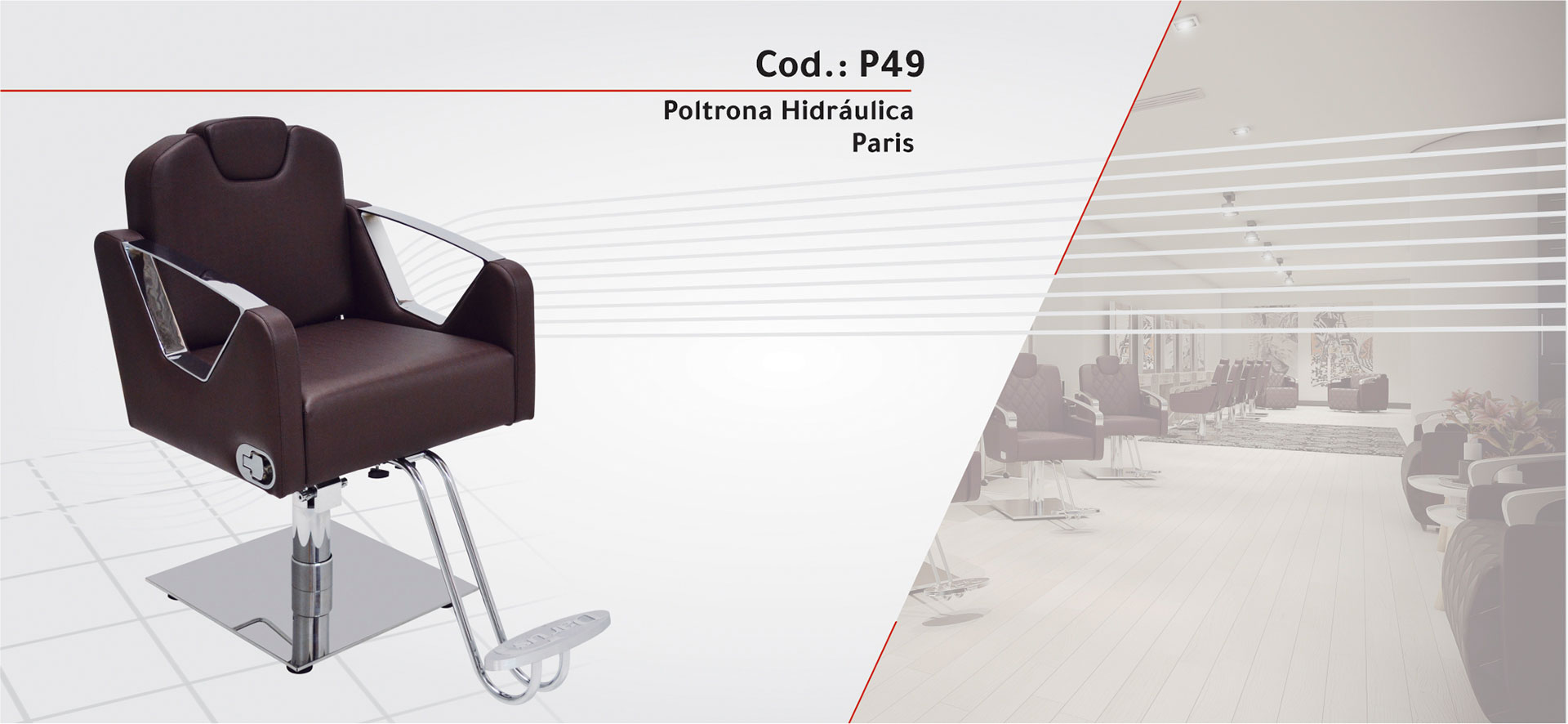 P49 - Poltrona Hidráulica Paris Base Quadrada